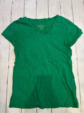 Faded Glory Emerald Green V-Neck Short Sleeve Tee